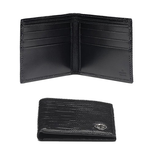 Noir Gucci Bi-plis Porte-Monnaie Avec Verrouillage Détail G